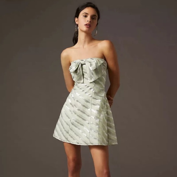NWT Anthropologie Eva Franco Mint Green Bow Mini Dress - www.disolcolor.com